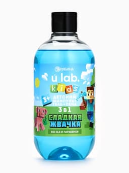 Детский шампунь-гель-пена 3в1, 500 мл, аромат сладкая жвачка, U LAB