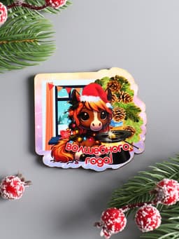 Магнит на холодильник «Лошадка. Волшебного года», 7×6.5 см