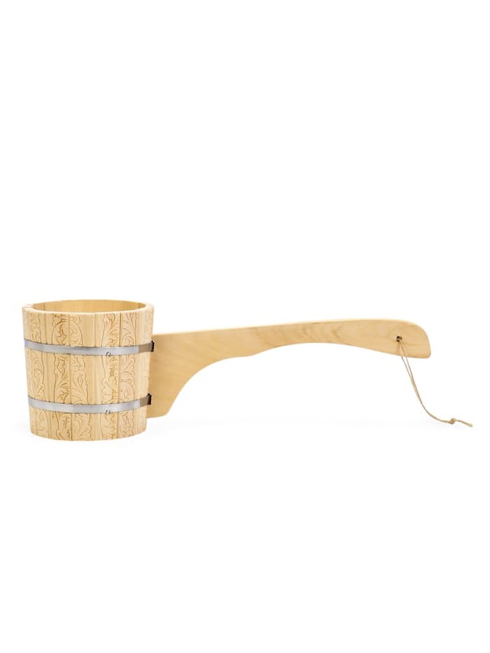 Ковш - черпак для бани и сауны, 1.5 л, липа, нержавеющий обруч, 49 см