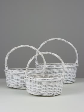 Набор корзин плетёных Flagstaff, ива, 3 шт., белый