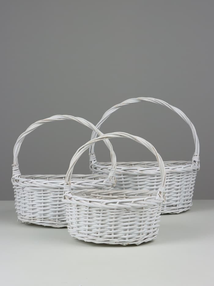 Набор корзин плетёных Flagstaff, ива, 3 шт., белый