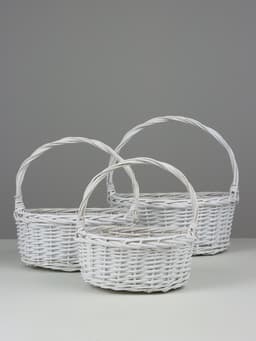 Набор корзин плетёных Flagstaff, ива, 3 шт., белый