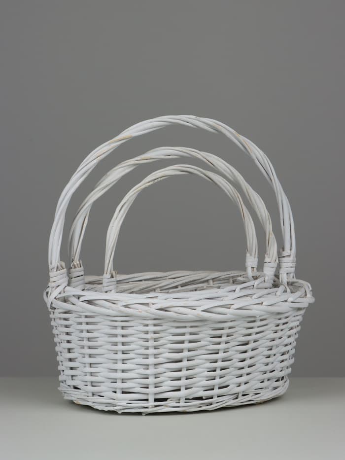 Набор корзин плетёных Flagstaff, ива, 3 шт., белый