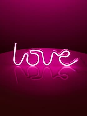 Неоновая вывеска «Любовь», 35×13 см, от батареек AAx3 + USB, розовая