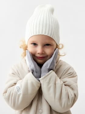 Перчатки детские MINAKU, однослойные, серые, 14 см