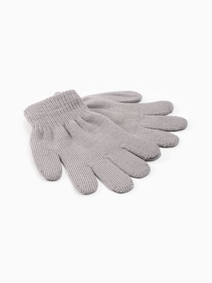 Перчатки детские MINAKU, однослойные, серые, 14 см