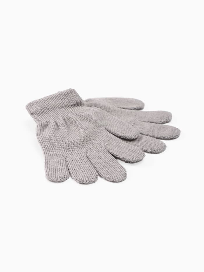 Перчатки детские MINAKU, однослойные, серые, 14 см