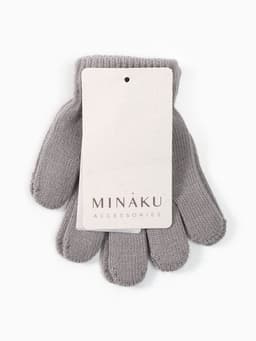 Перчатки детские MINAKU, однослойные, серые, 14 см