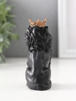 Фигурка гипс «Лев в короне», 9×4×6.5 см, чёрная