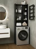 Стеллаж напольный «Комфорт» №1, над стиральной машиной, 673×220×1696 мм, цвет графит