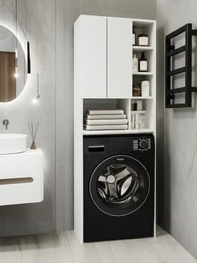 Стеллаж напольный «Комфорт» №2, над стиральной машиной, 640×250×1700 мм, цвет белый