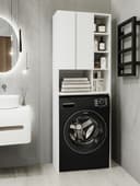 Стеллаж напольный «Комфорт» №2, над стиральной машиной, 640×250×1700 мм, цвет белый