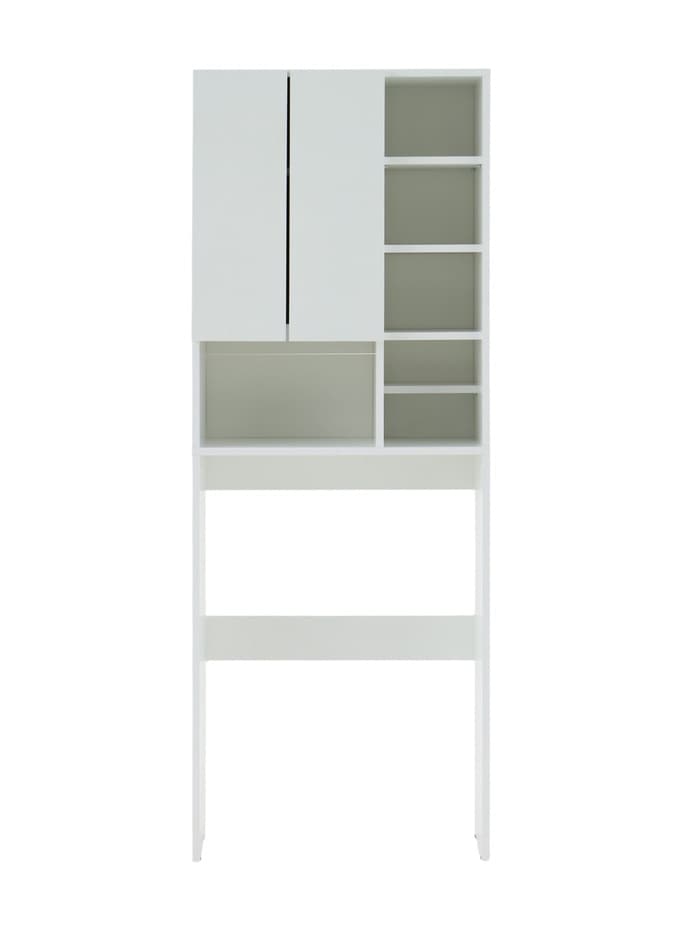 Стеллаж напольный «Комфорт» №2, над стиральной машиной, 640×250×1700 мм, цвет белый