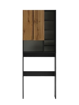Стеллаж напольный «Комфорт» №2, над стиральной машиной, 640×250×1700 мм, цвет графит/дуб золотой