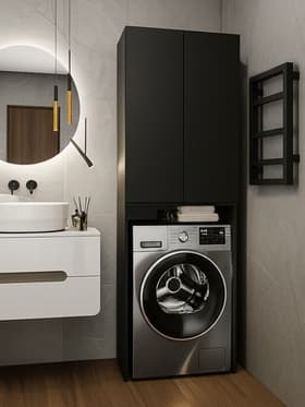 Шкаф над стиральный машиной «Комфорт», 640×306×1780 мм, цвет графит