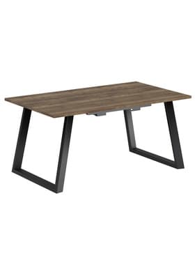 Стол раздвижной «ПЕРСЕЙ EGGER», d=1620(2620)×950 мм, цвет дуб галифакс табак/чёрный матовый