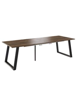 Стол раздвижной «ПЕРСЕЙ EGGER», d=1620(2620)×950 мм, цвет дуб галифакс табак/чёрный матовый