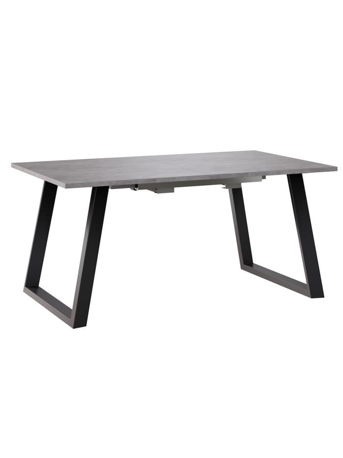 Стол раздвижной «ПЕРСЕЙ EGGER», d=1620(2620)×950 мм, цвет бетон чикаго светлый/чёрный матовый