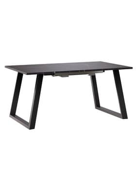 Стол раздвижной «ПЕРСЕЙ EGGER», d=1620(2620)×950 мм, цвет камень чёрный/чёрный матовый