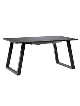 Стол раздвижной «ПЕРСЕЙ EGGER», d=1620(2620)×950 мм, цвет камень чёрный/чёрный матовый