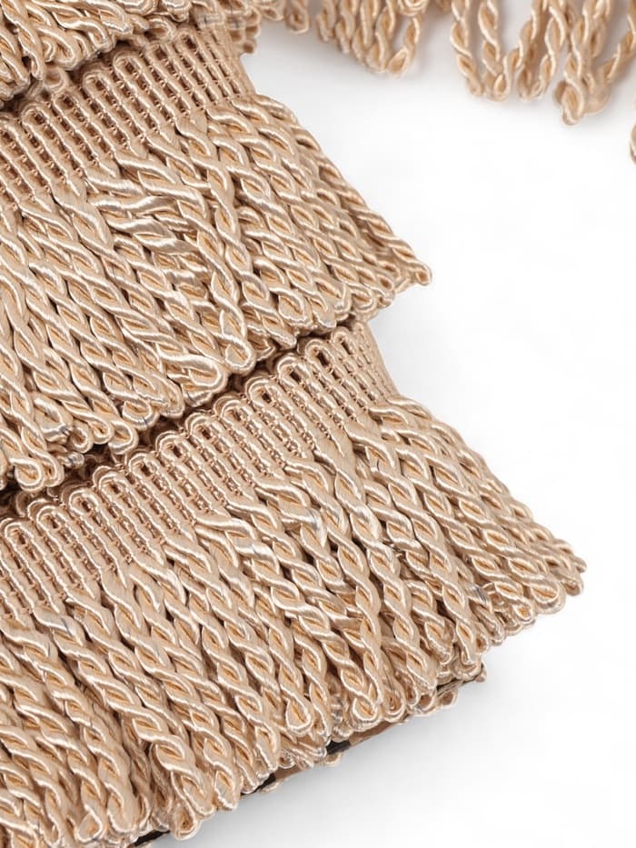 Тесьма декоративная «Бахрома» жгут, 6.5 см, 20 м±0.5, бежевая