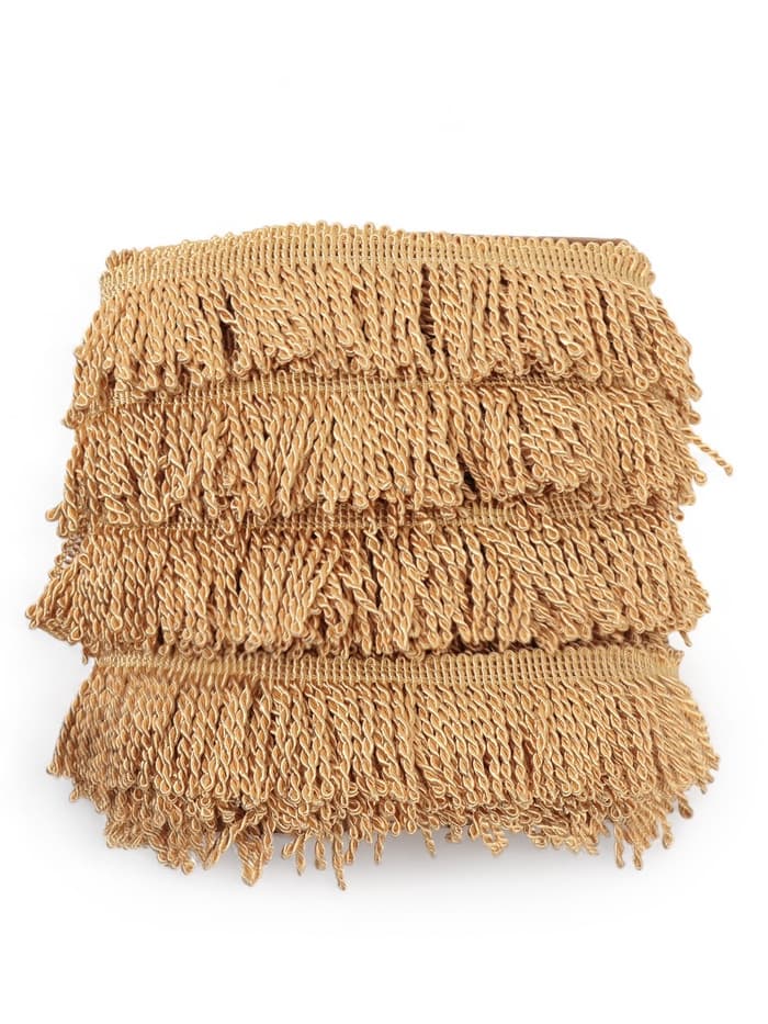 Тесьма декоративная «Бахрома» жгут, 6.5 см, 20 м±0.5, золотистая