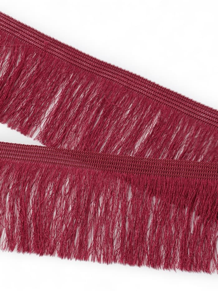 Тесьма декоративная «Бахрома» одинарная, 6.5 см, 20 м±0.5, бордовая