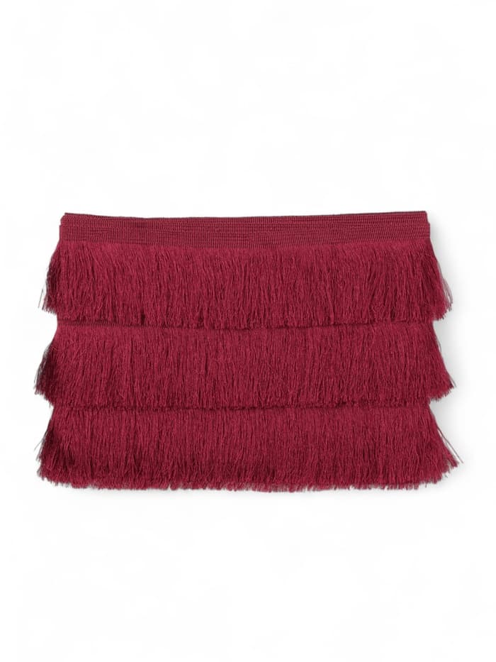 Тесьма декоративная «Бахрома» одинарная, 6.5 см, 20 м±0.5, бордовая