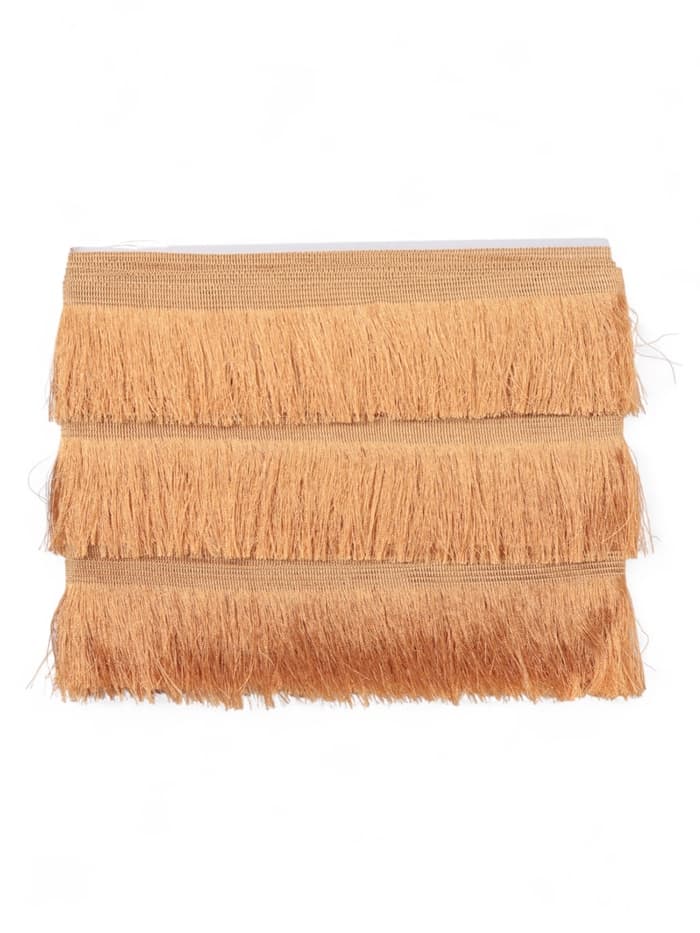 Тесьма декоративная «Бахрома» одинарная, 6.5 см, 20 м±0.5, золотистая