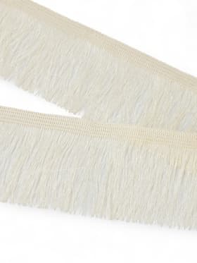 Тесьма декоративная «Бахрома» одинарная, 6.5 см, 20 м±0.5, молочная
