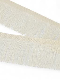 Тесьма декоративная «Бахрома» одинарная, 6.5 см, 20 м±0.5, молочная