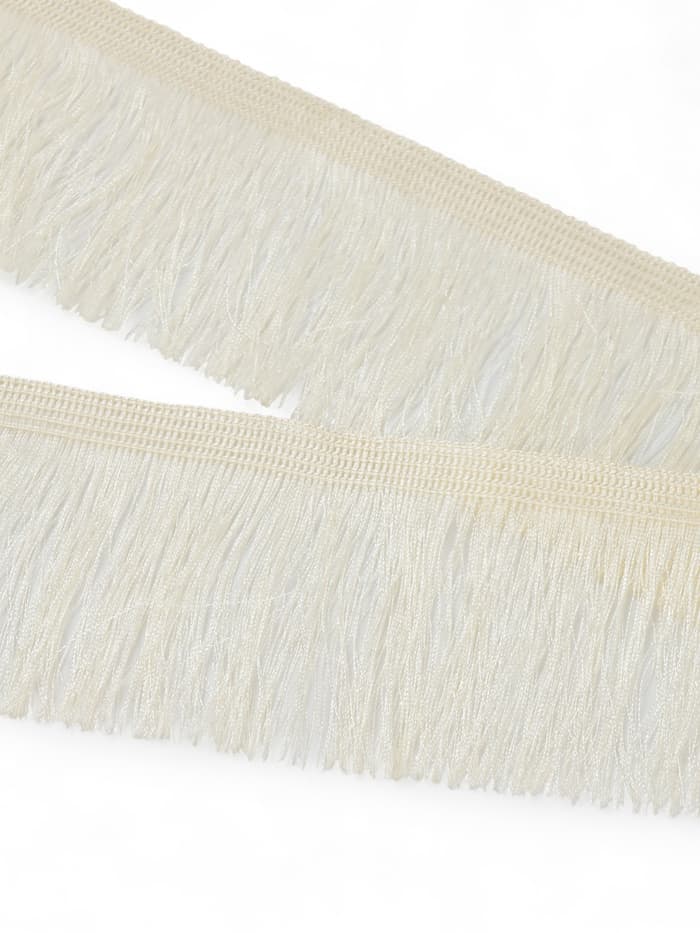 Тесьма декоративная «Бахрома» одинарная, 6.5 см, 20 м±0.5, молочная