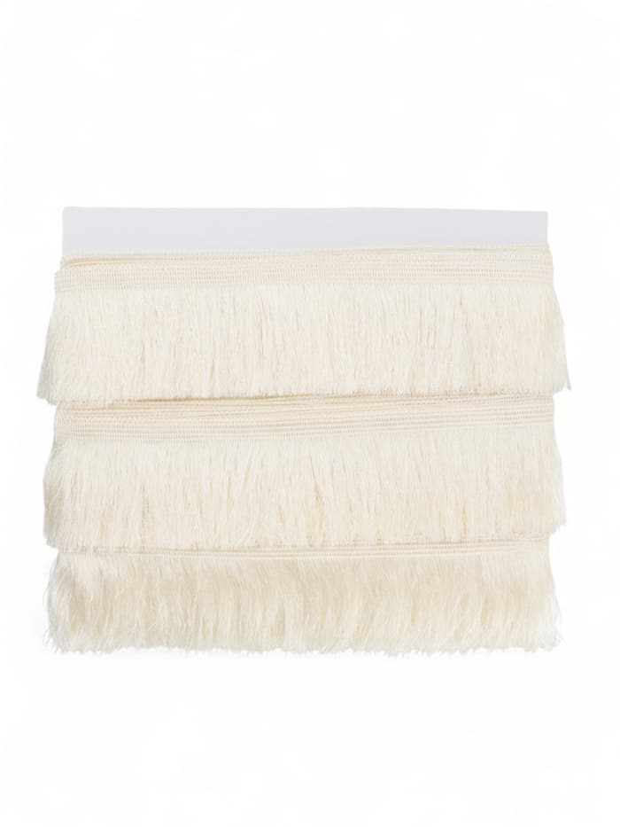 Тесьма декоративная «Бахрома» одинарная, 6.5 см, 20 м±0.5, молочная