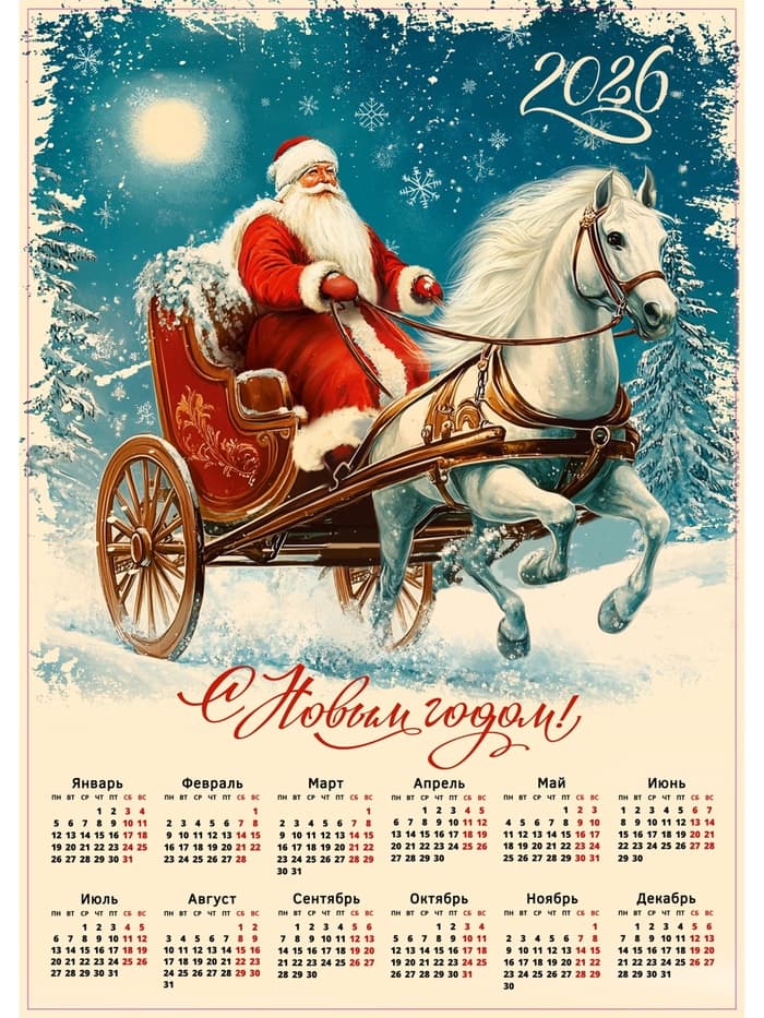 Календарь 2026 настенный «Винтаж», А2