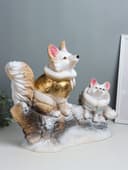 Копилка для денег «Лисичка на бревне», гипс, 45×49×23 см