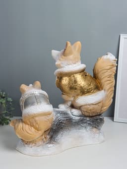 Копилка для денег «Лисичка на бревне», гипс, 45×49×23 см