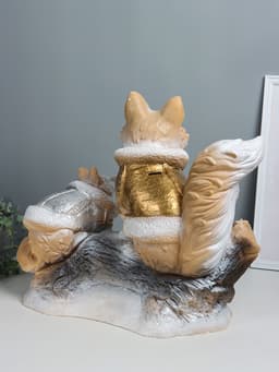 Копилка для денег «Лисичка на бревне», гипс, 45×49×23 см