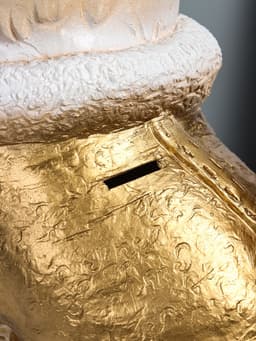 Копилка для денег «Лисичка на бревне», гипс, 45×49×23 см