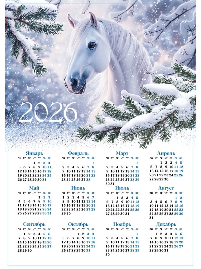 Календарь 2026 «Снежный», А3
