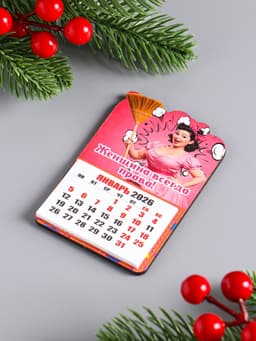 Магнит на холодильник с календарём отрывным 2026 «Женщина всегда права», 9.5×6.5 см