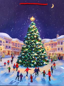 Пакет подарочный новогодний ламинированный, «Новогодний каток», 26×12×32 см