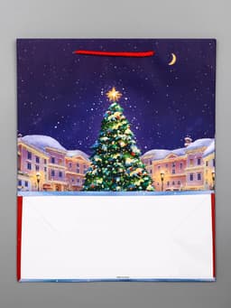 Пакет подарочный новогодний ламинированный, «Новогодний каток», 26×12×32 см