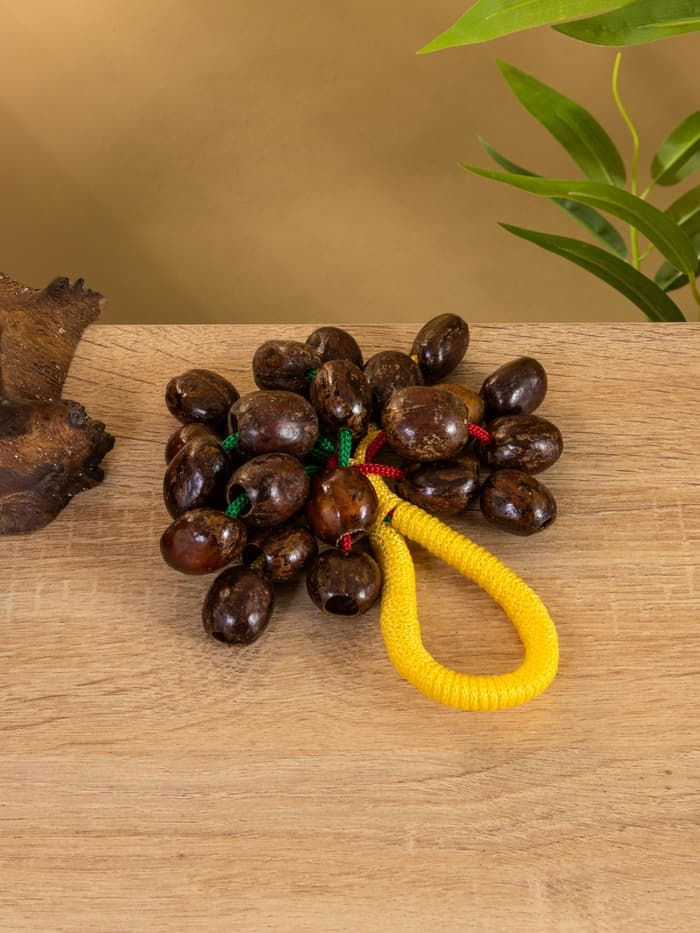 Сувенирный музыкальный инструмент «Погремушка», 16×10×3 см, орех кемири, МИКС