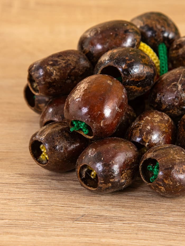 Сувенирный музыкальный инструмент «Погремушка», 16×10×3 см, орех кемири, МИКС