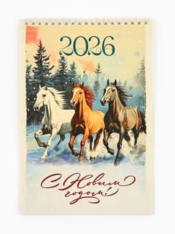 Календарь 2026 на пружине без ригеля «С Новым годом»