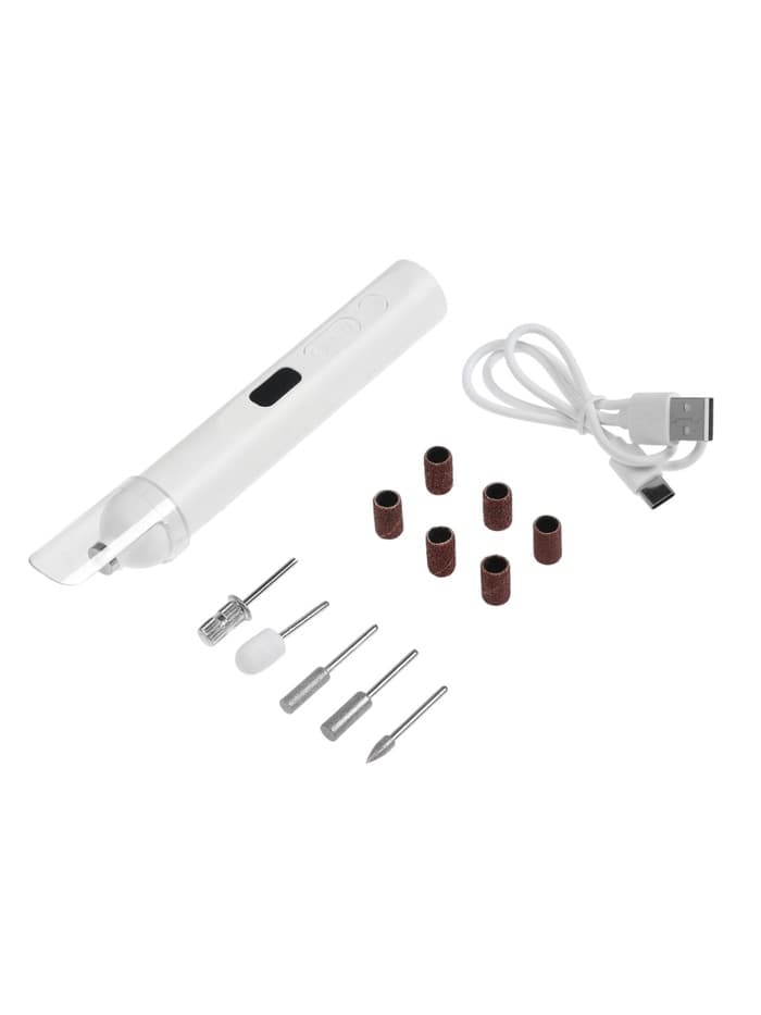 Машинка для маникюра LMM-01-05, 5 насадок, реверс, 2 Вт, АКБ, белый