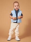 Жилетка флисовая детская «Крошка Я» Little explorer, рост 74-80, голубая