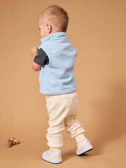 Жилетка флисовая детская «Крошка Я» Little explorer, рост 80-86, голубая