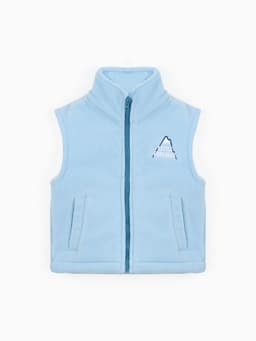 Жилетка флисовая детская «Крошка Я» Little explorer, рост 80-86, голубая