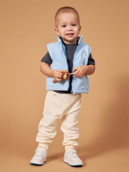 Жилетка флисовая детская «Крошка Я» Little explorer, рост 92-98, голубая